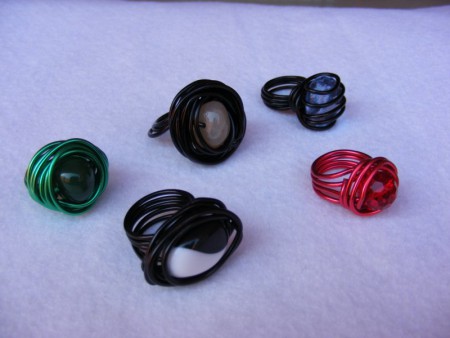 Anillos alambre una piedra